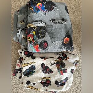 Pottery Barn Kids Full Size Hot Wheels Monster Truck Duvet & Sheet Set